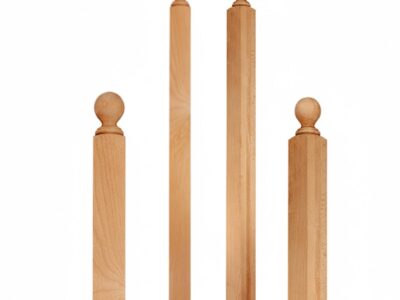 ASCENSION STAIR PARTS 3004  Ball Top Newels – Craftsman Cherry Wood Stair Newel, 3" Base × 48" Height