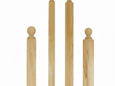 ASCENSION STAIR PARTS 3004 Ball Top Newels – Craftsman Walnut Wood Stair Newel, 3" Base × 48" Height