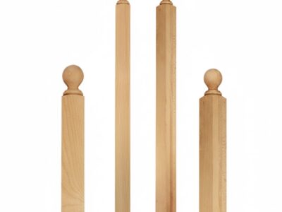 ASCENSION STAIR PARTS 3005 Ball Top Newels – Craftsman Hickory Wood Stair Newel, 3" Base × 59" Height
