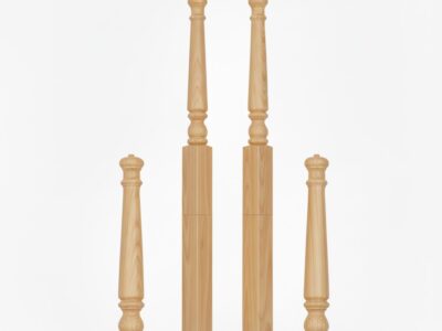 ASCENSION STAIR PARTS 4010PTS48 Pin Top Newel – Colonial Hickory Wood Stair Newel, 3″ Base × 48″ Height