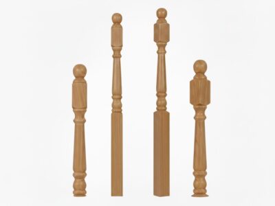 ASCENSION STAIR PARTS 4016BTS48 Ball Top Newel – Colonial Cherry Wood Stair Newel, 3″ Base × 48″ Height