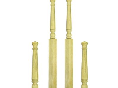ASCENSION STAIR PARTS 4010PTS48 Pin Top Newel – Colonial Euro Beech Wood Stair Newel, 3″ Base × 48″ Height