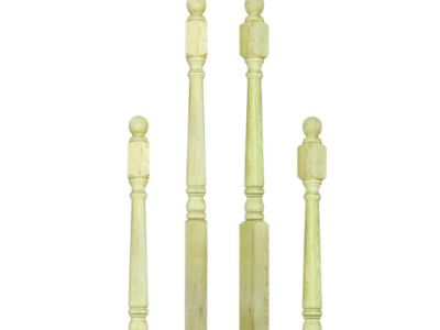 ASCENSION STAIR PARTS 4010BT48 Ball Top Newel – Colonial Maple Wood Stair Newel, 3″ Base × 48″ Height
