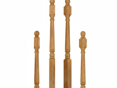 ASCENSION STAIR PARTS 4010BT48 Ball Top Newel – Colonial Red Oak Wood Stair Newel, 3″ Base × 48″ Height