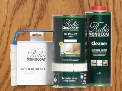 RUBIO MONOCOAT Oil Plus 2C Bundle – Almond 1.3 Liter Wood Stain & Finish Kit (390–650 sq ft)