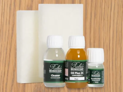 RUBIO MONOCOAT Oil Plus 2C Bundle – Oyster 130 mL Wood Stain & Finish Kit (40–65 sq ft)