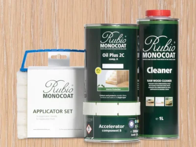 RUBIO MONOCOAT Oil Plus 2C Bundle – Super White 1.3 Liter Wood Stain & Finish Kit (390–650 sq ft)