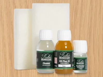 RUBIO MONOCOAT Oil Plus 2C Bundle – Vanilla 130 mL Wood Stain & Finish Kit (40–65 sq ft)